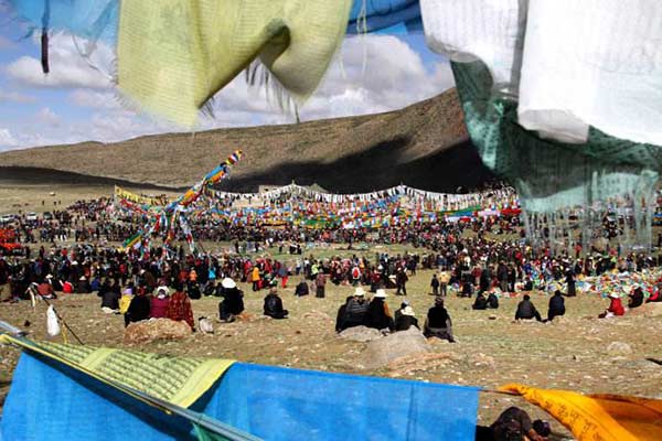 Large number of pilgrims assemble at Mt Kailash on Saga Dawa